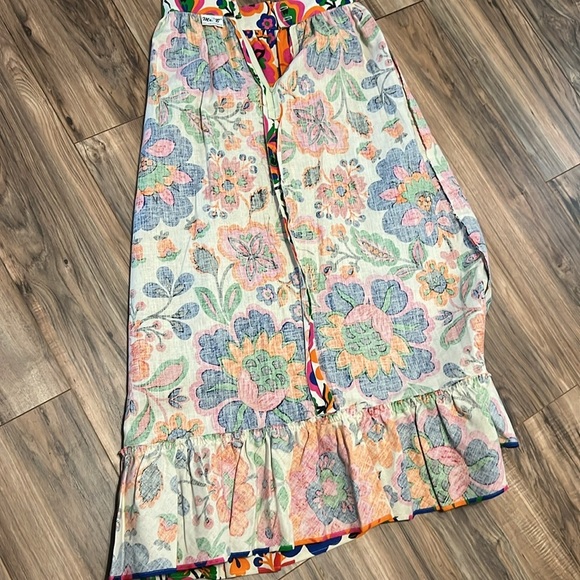 Mr. B of California Maxi Skirt Bold Floral Canvas Print 60s 70s Boho Festival - Picture 10 of 11